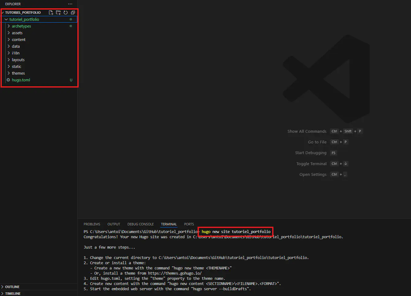 La création du site est terminé dans VScode