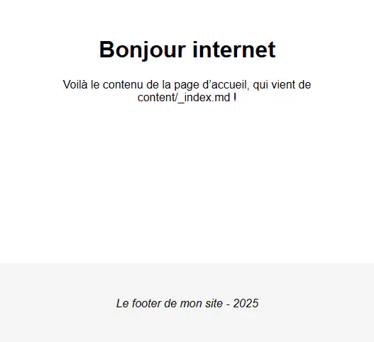 Le site avec les partials et le CSS