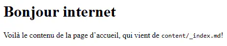 La page affiche bien du contenu